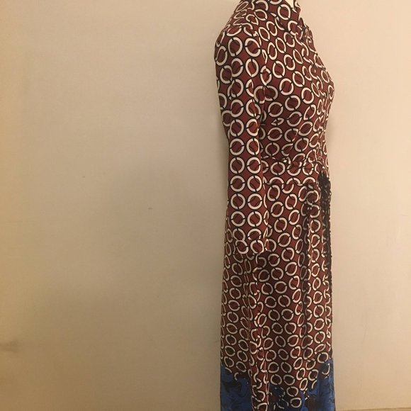 Zara Blue Geometric Floral Dress - Picture 3 of 10